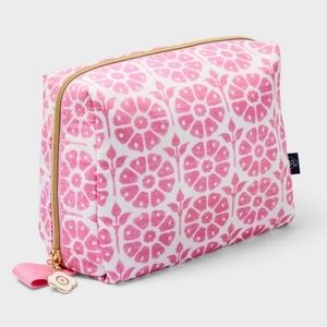 Roller Rabbit x Target Collab  Pink Cosmetic Pouch with Gold Zipper
